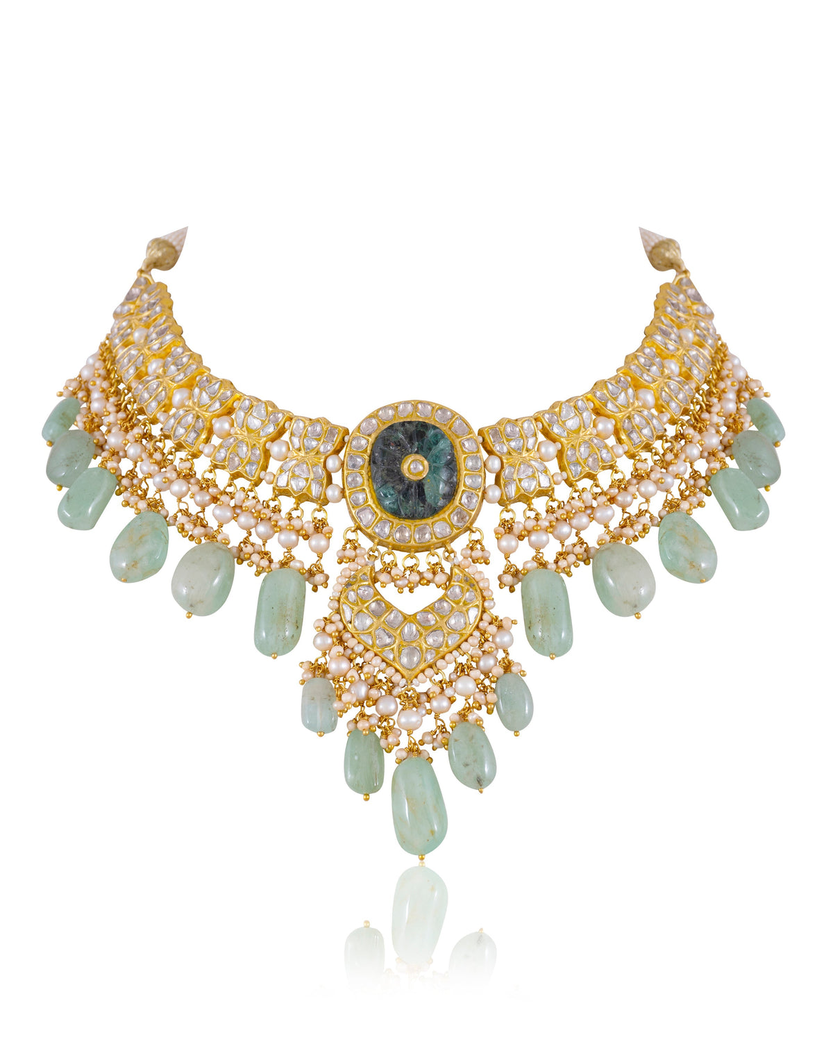 Shehnaz Necklace And Sonam Chandbalis Polki Set