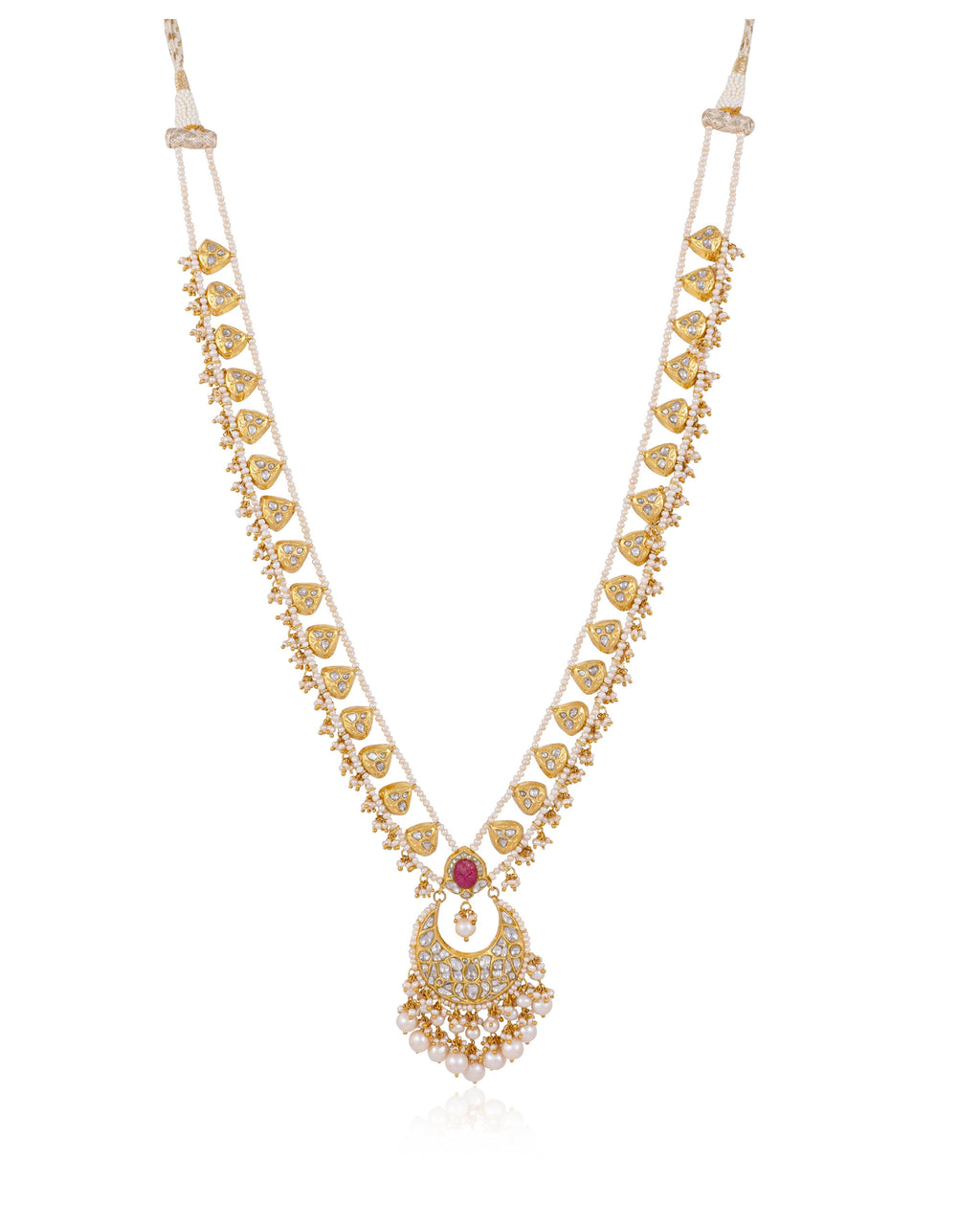 Rasika Long Necklace And Carol Tops Polki Set