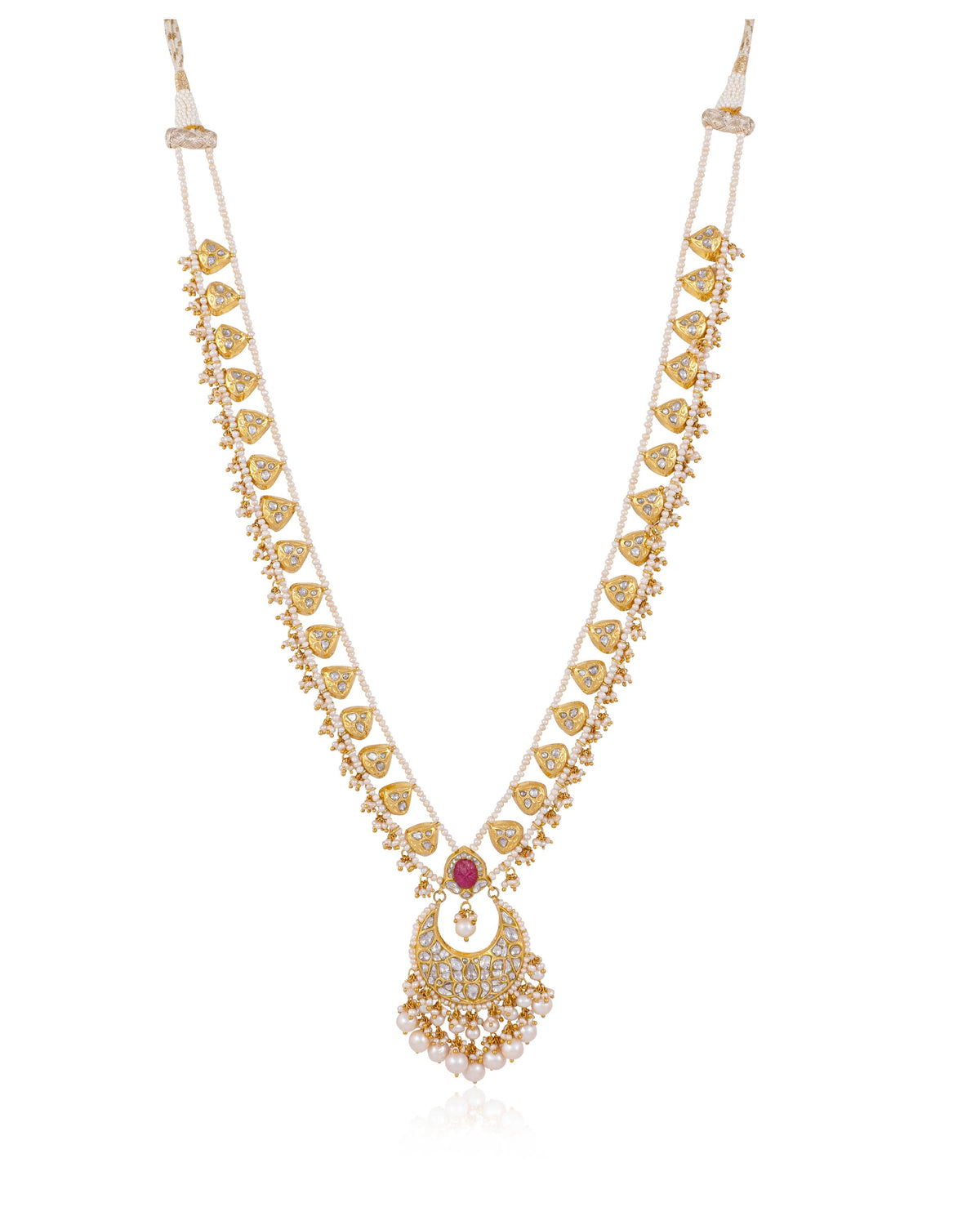 Rasika Long Necklace And Carol Tops Polki Set