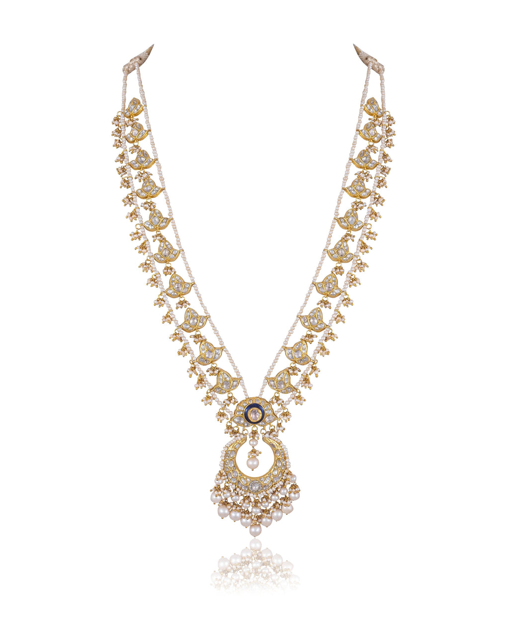 Weronika Long Necklace And Rekha Tops Polki Set