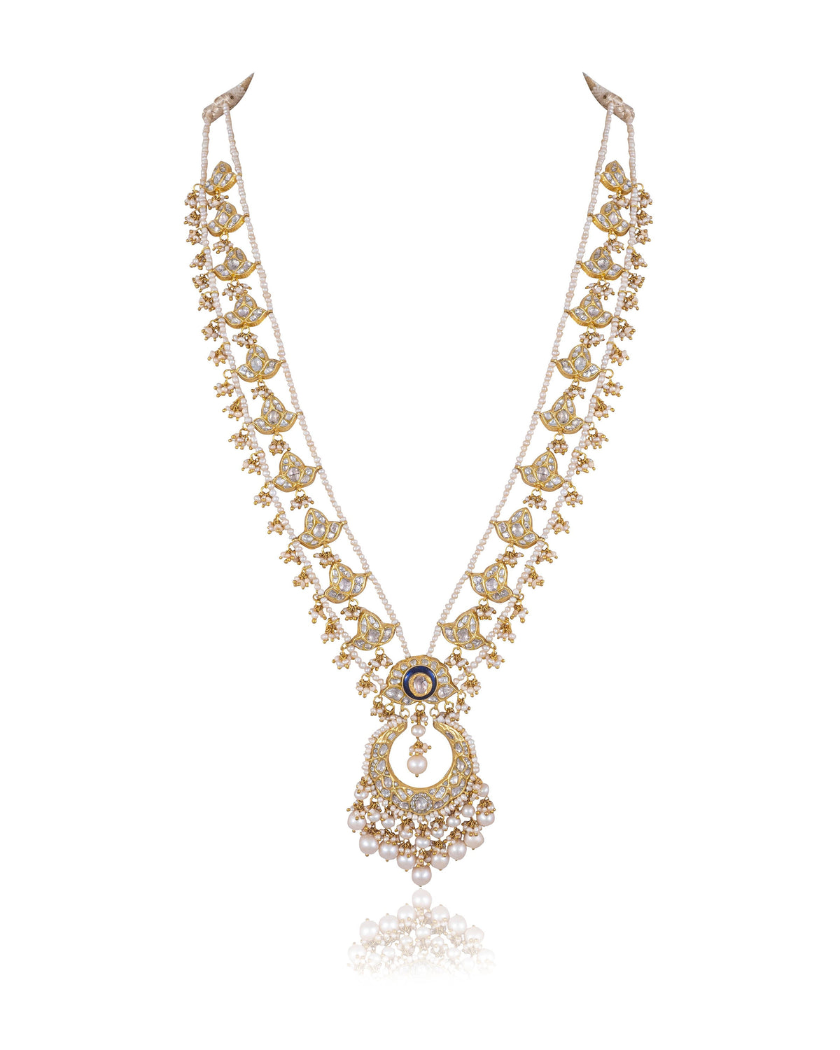 Weronika Long Necklace And Rekha Tops Polki Set
