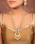 Weronika Long Necklace And Rekha Tops Polki Set
