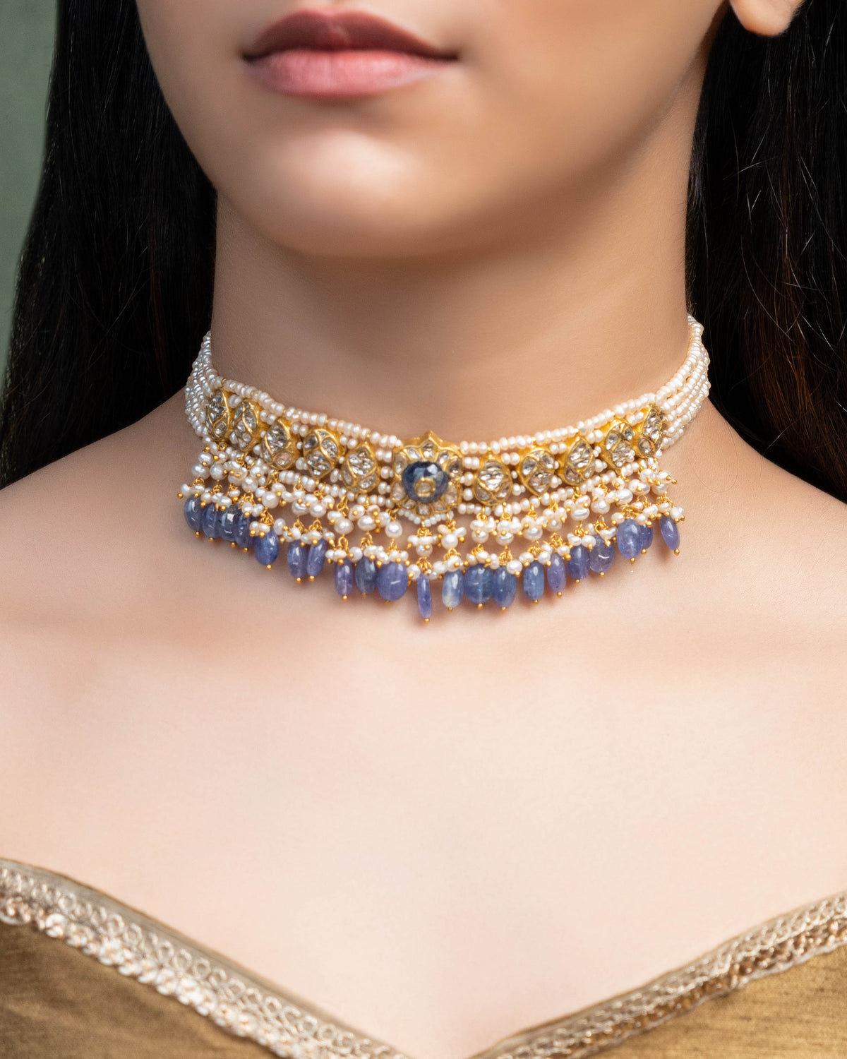 Arshiya Choker And Swati Tops Polki Set