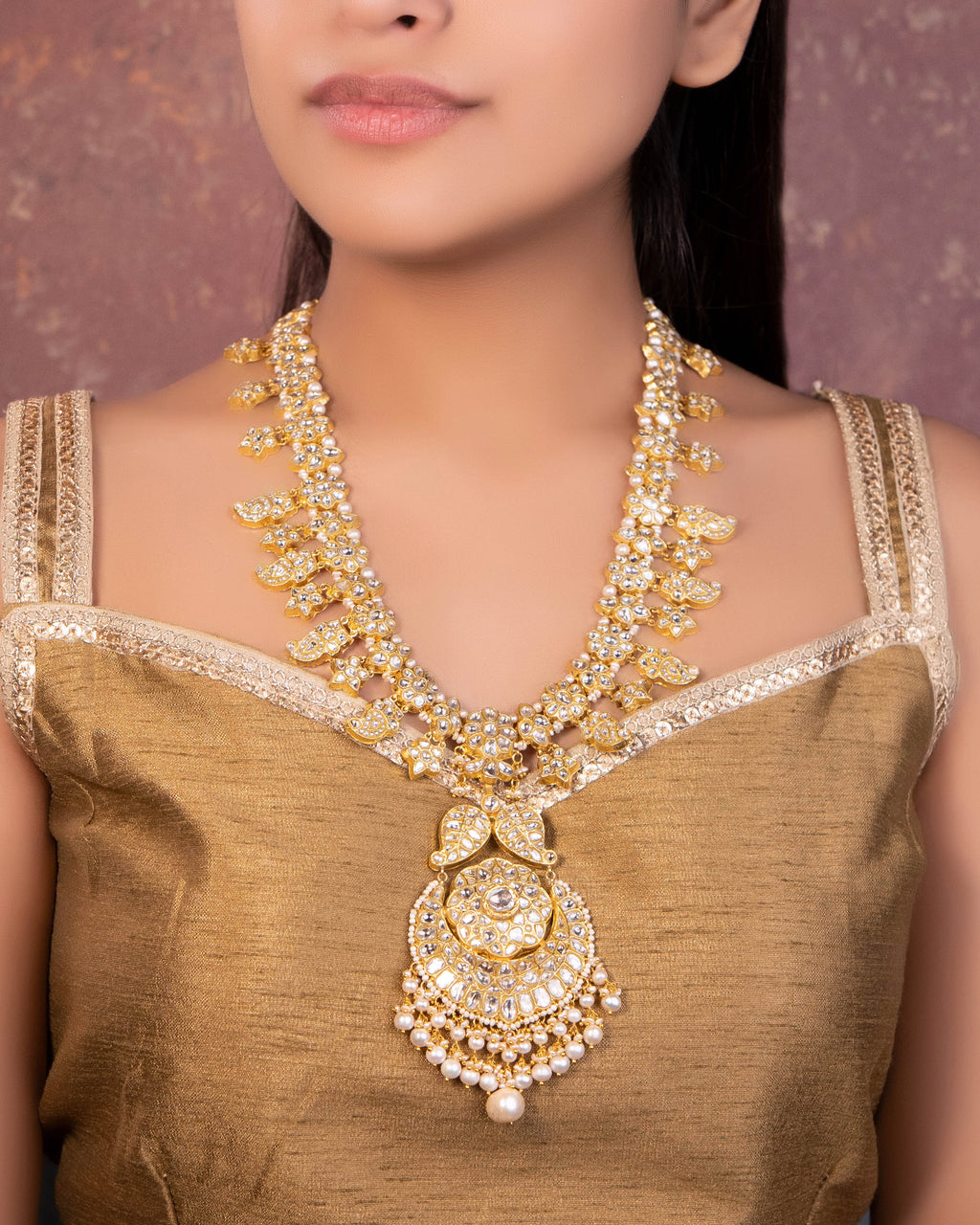 Zaveria Polki Long Necklace