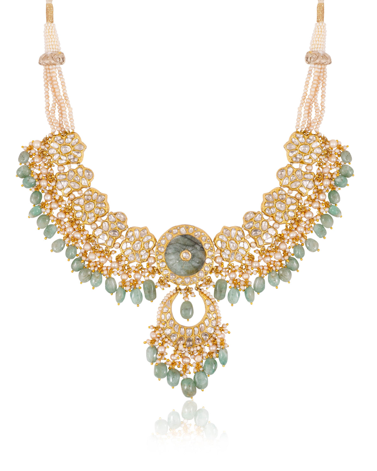 Suhana Necklace And Medha Chandbalis Polki Set