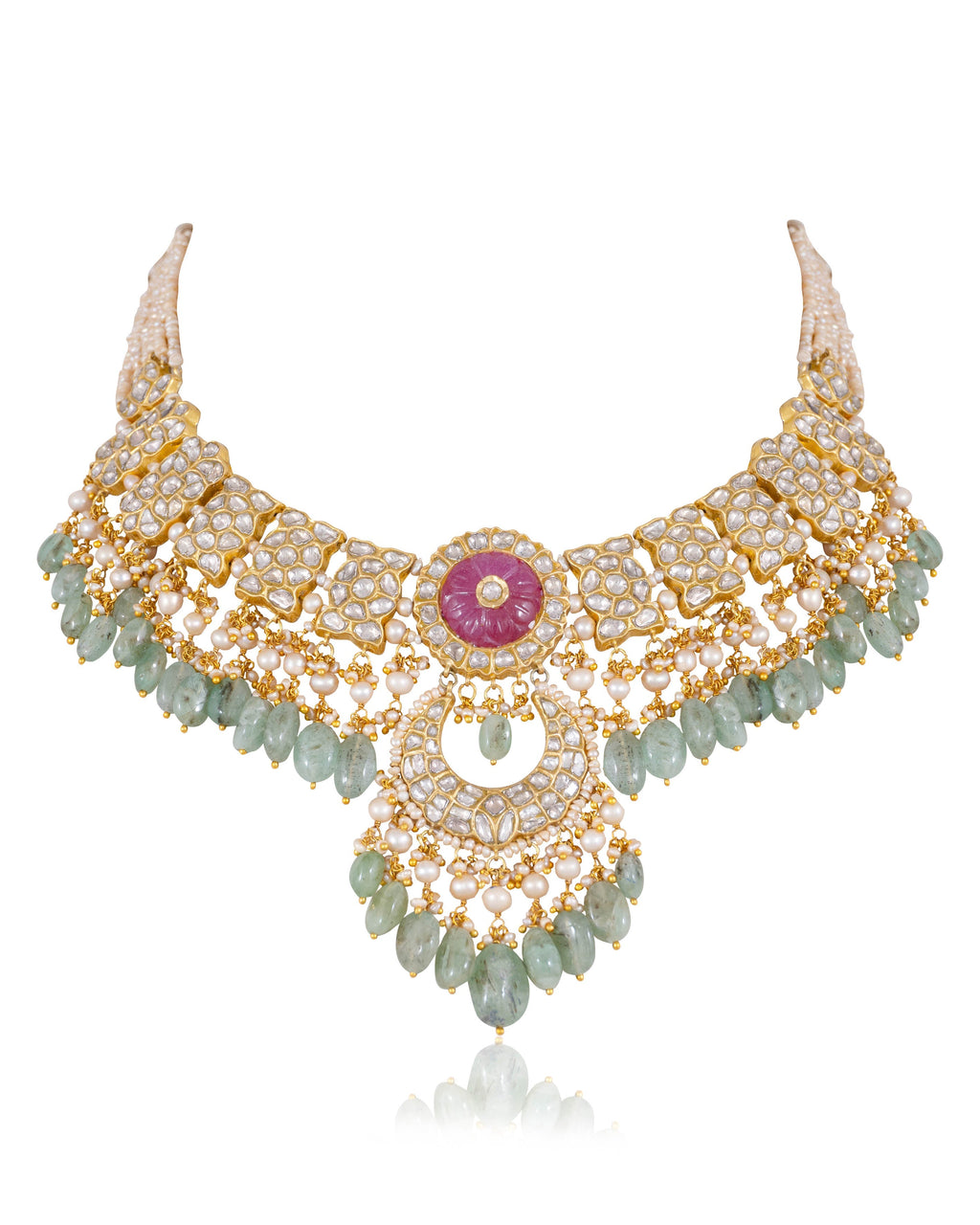 Jyoti Necklace And Amishi Chandbalis Polki Set