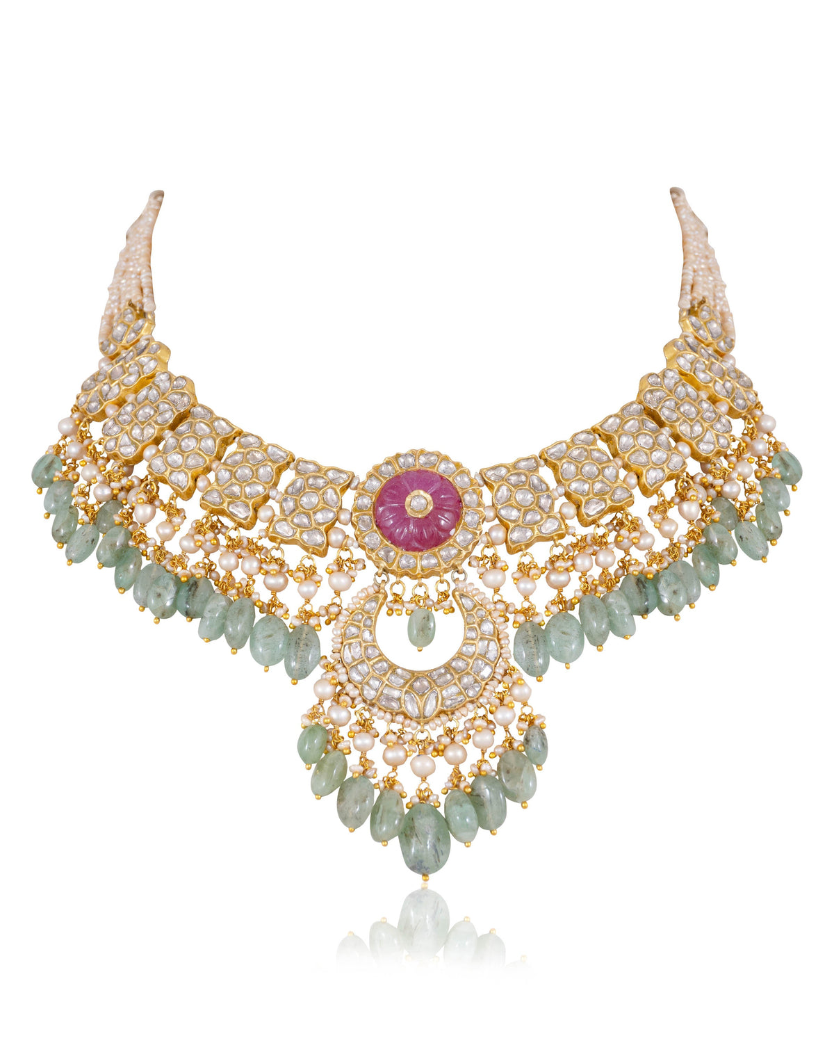 Jyoti Necklace And Amishi Chandbalis Polki Set