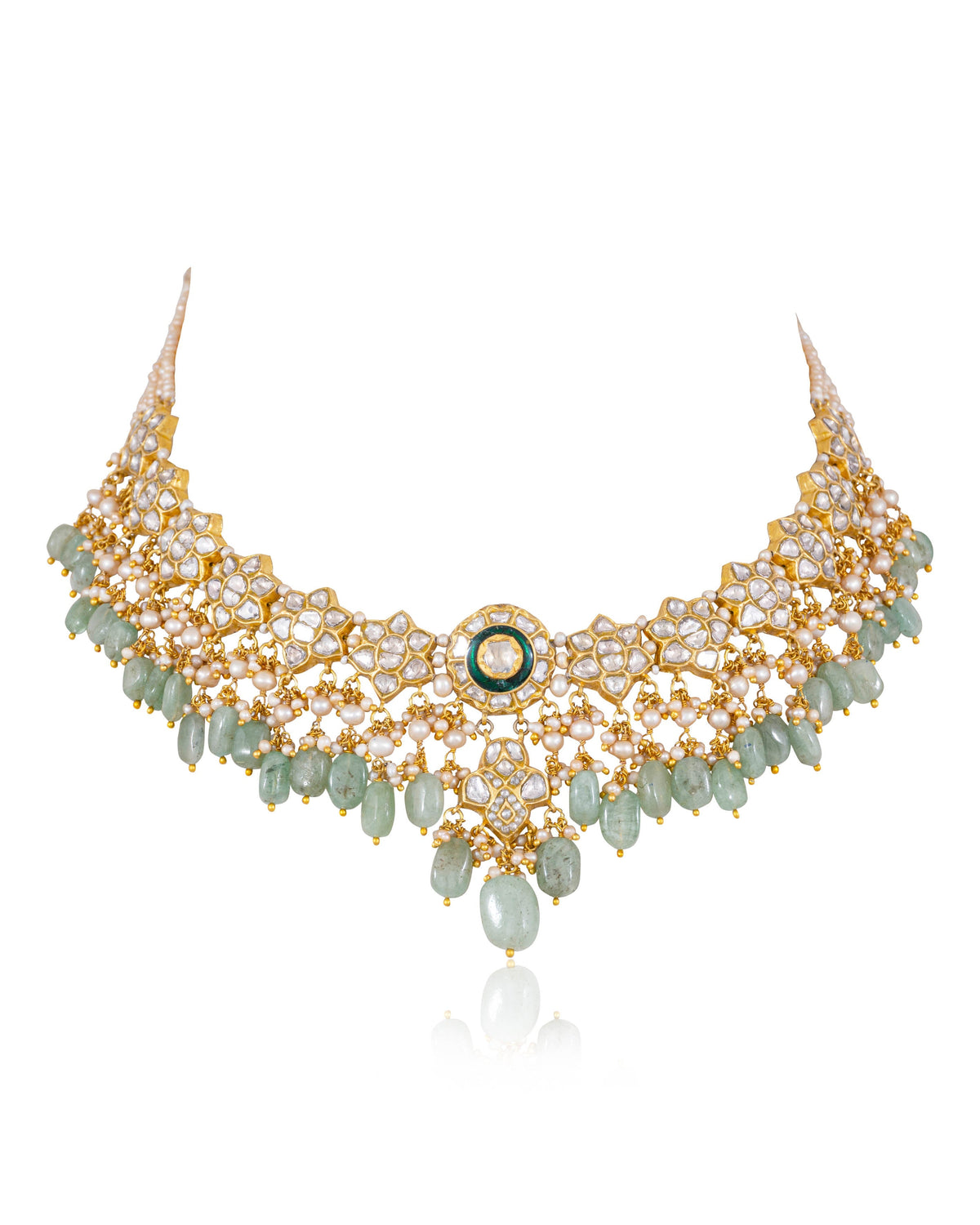 Akia Necklace And Sameen Tops Polki Set