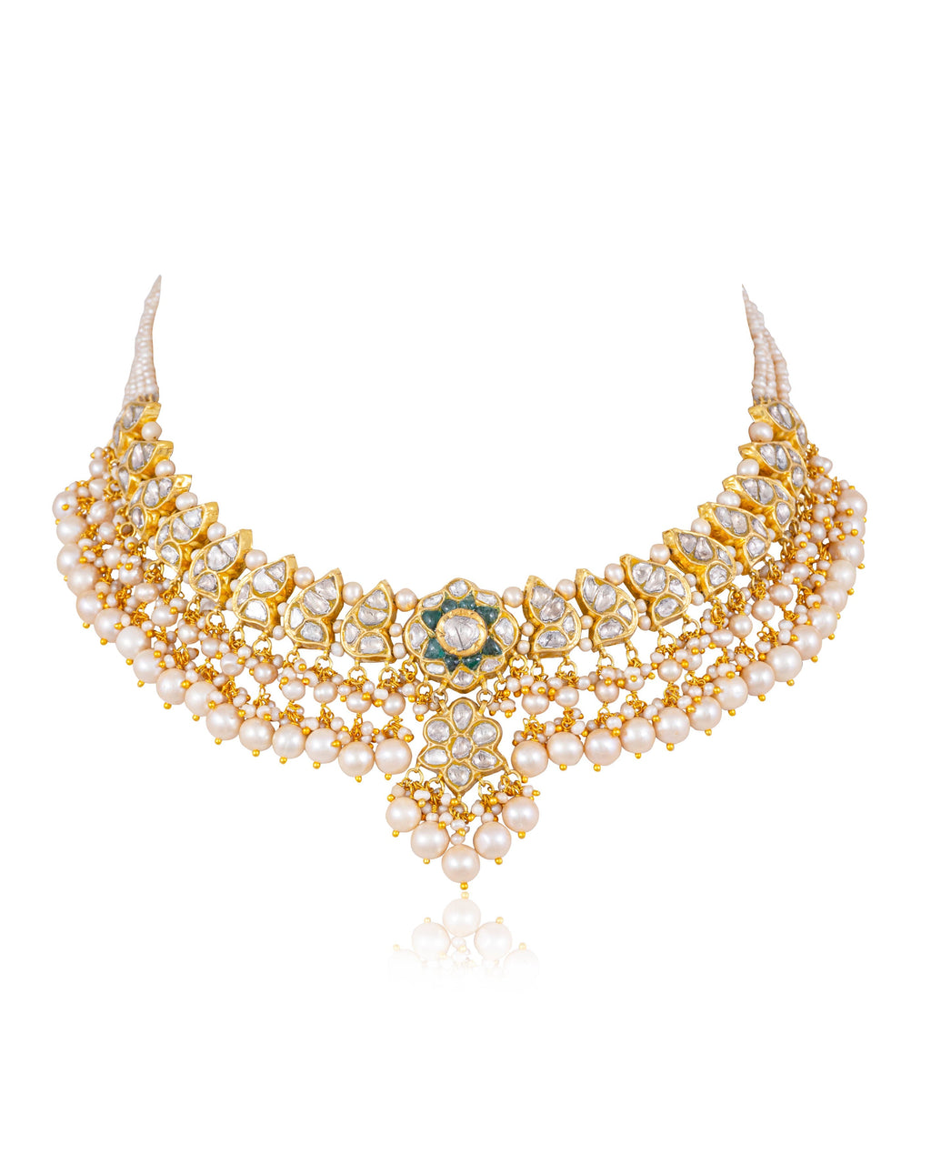Aaisha Necklace And Aarzu Tops Polki Set