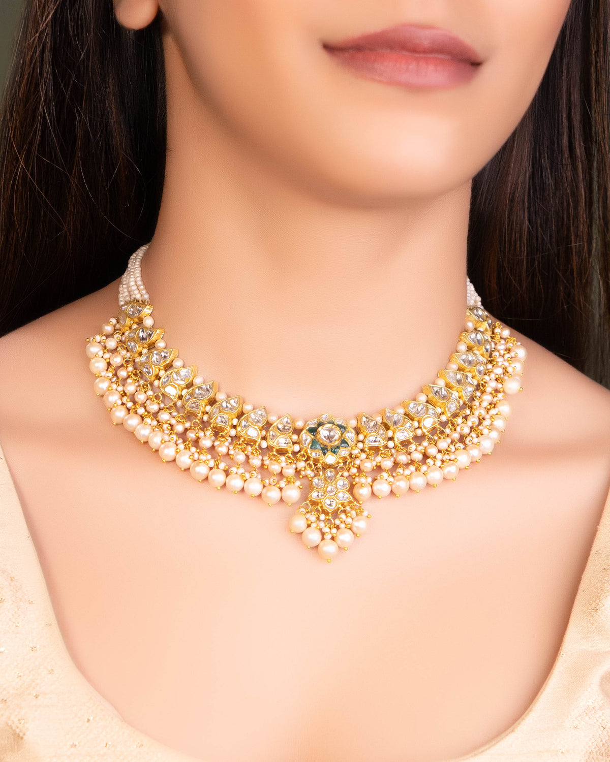 Aaisha Necklace And Aarzu Tops Polki Set