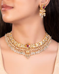 Zeeshani Necklace And Mehek Tops Polki Set
