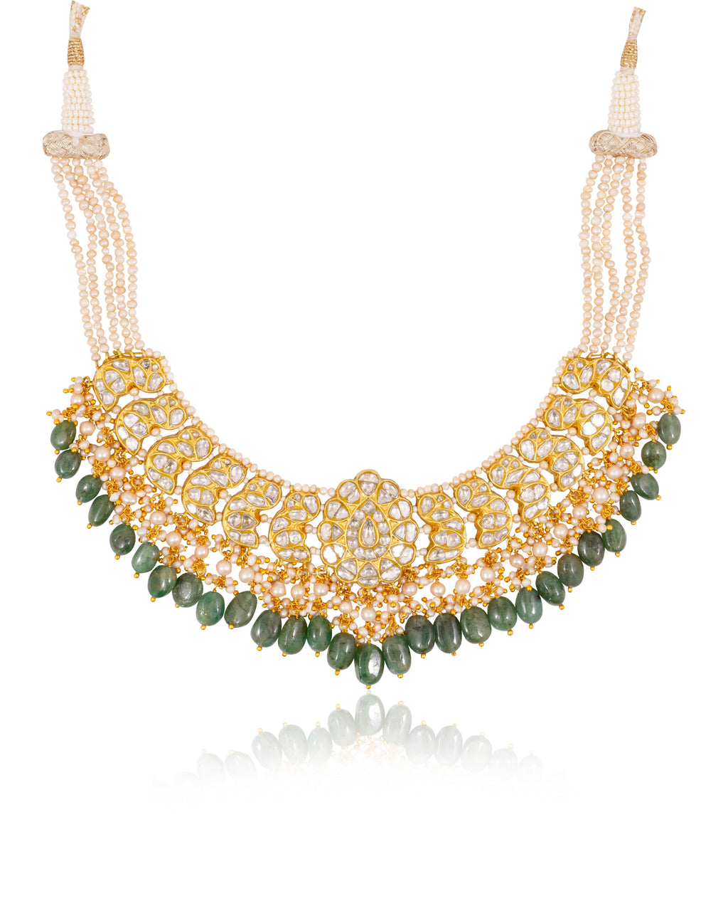 Unnati Necklace And Riddhi Tops Polki Set