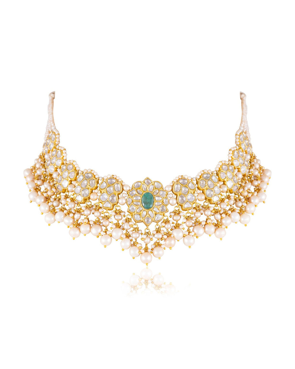 Vinita Necklace And Ruhuliya Tops Polki Set