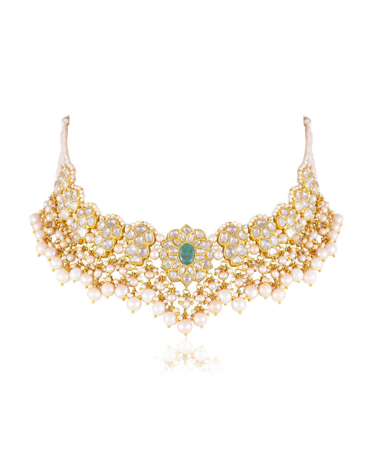 Vinita Necklace And Ruhuliya Tops Polki Set