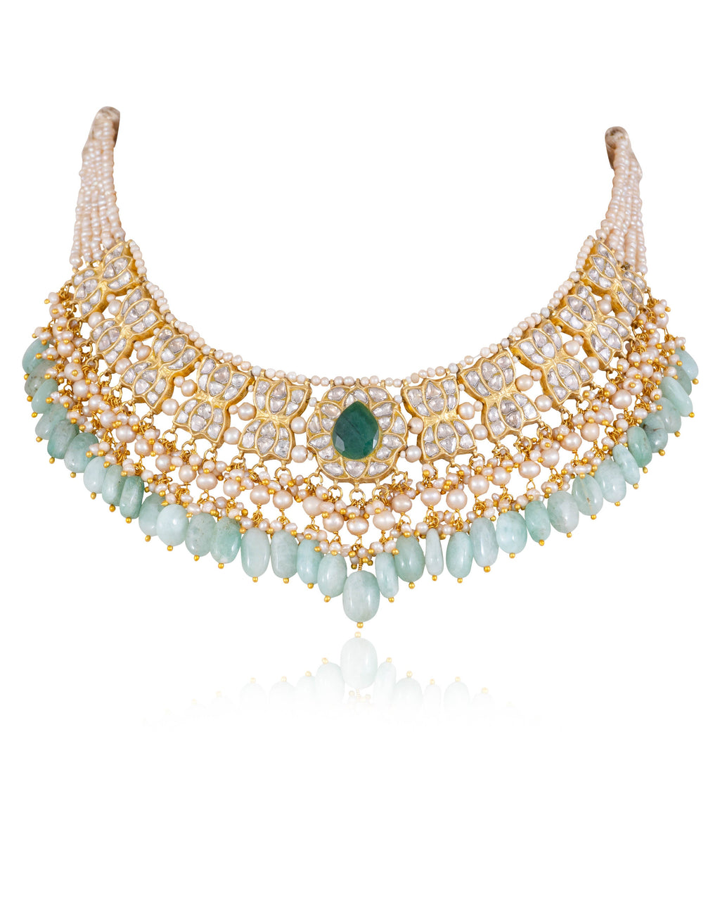 Laiba Necklace And Leena Tops Polki Set
