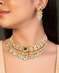 Laiba Necklace And Leena Tops Polki Set