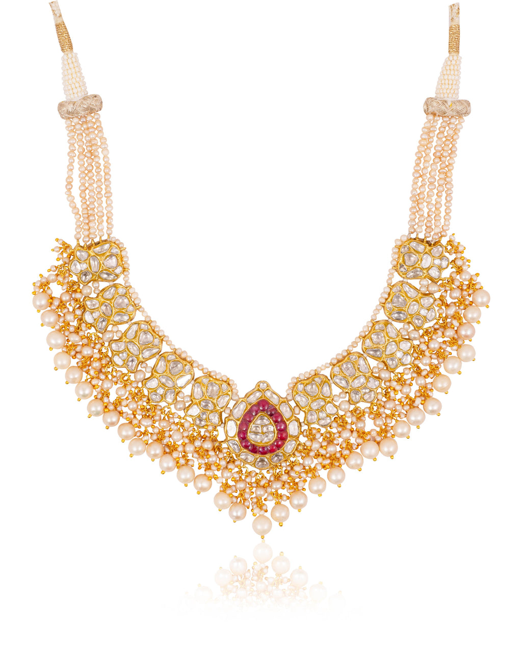 Meghna Necklace And Premna Tops Polki Set