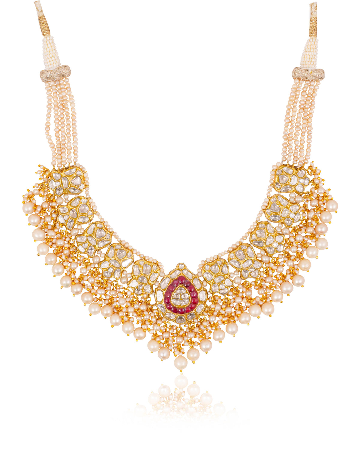 Meghna Necklace And Premna Tops Polki Set