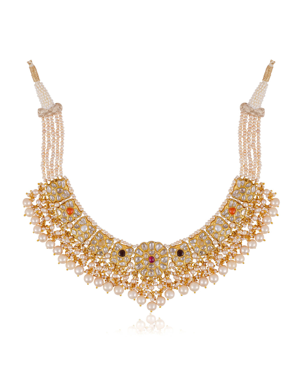 Roohi Necklace And Adhishree Tops Polki Set