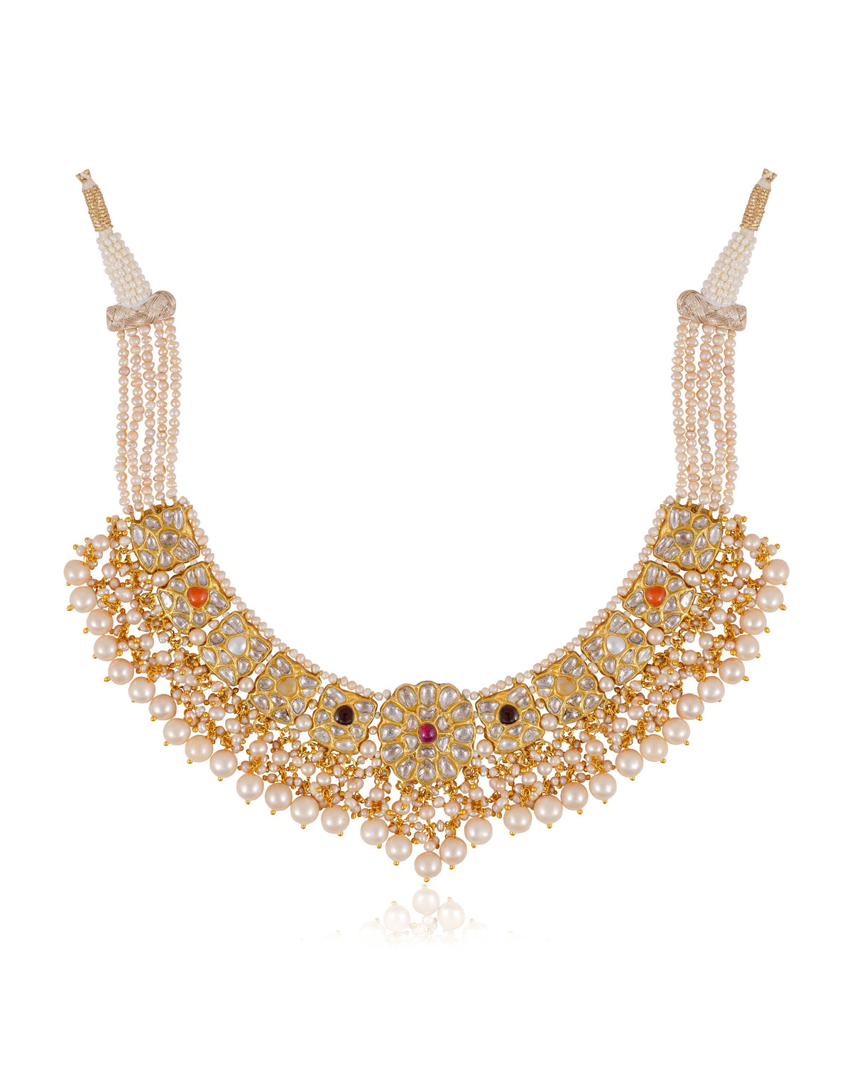 Roohi Necklace And Adhishree Tops Polki Set