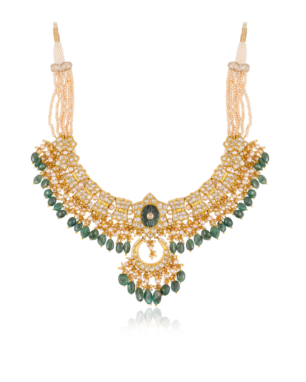 Shukrima Necklace And Tejal Chandbalis Polki Set