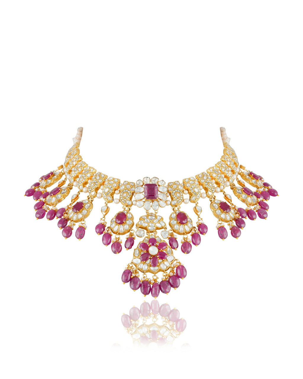 Laxshi Necklace And Lakshita Chandbalis Polki Set