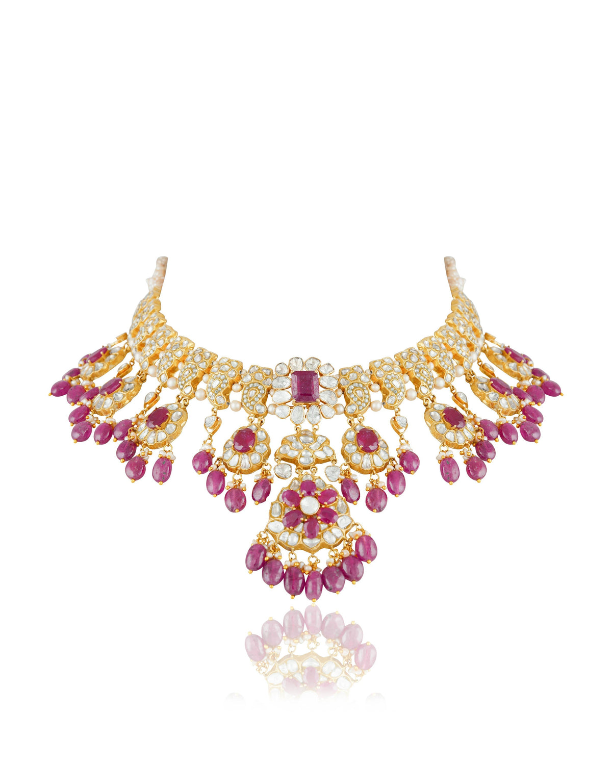 Laxshi Necklace And Lakshita Chandbalis Polki Set