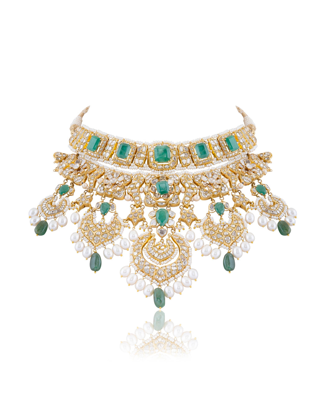 Grisha Necklace And Aanya Chandbalis Polki Set