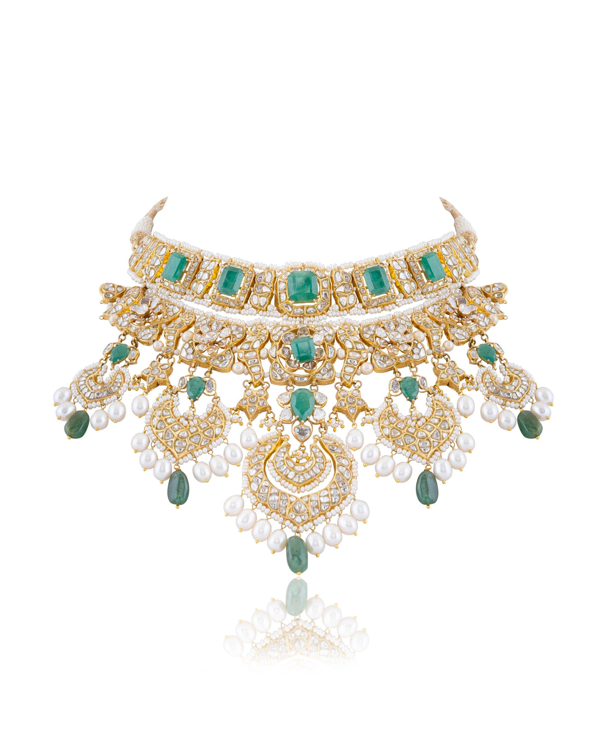 Grisha Necklace And Aanya Chandbalis Polki Set
