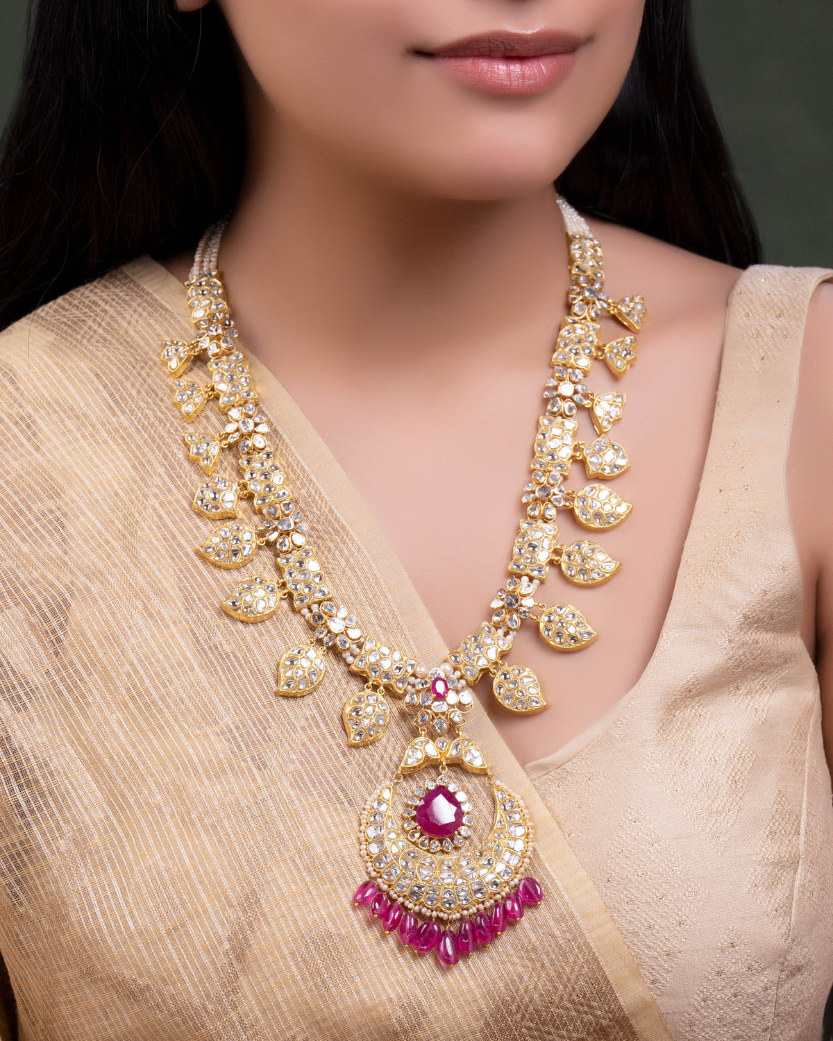 Nirvi Polki Long Necklace