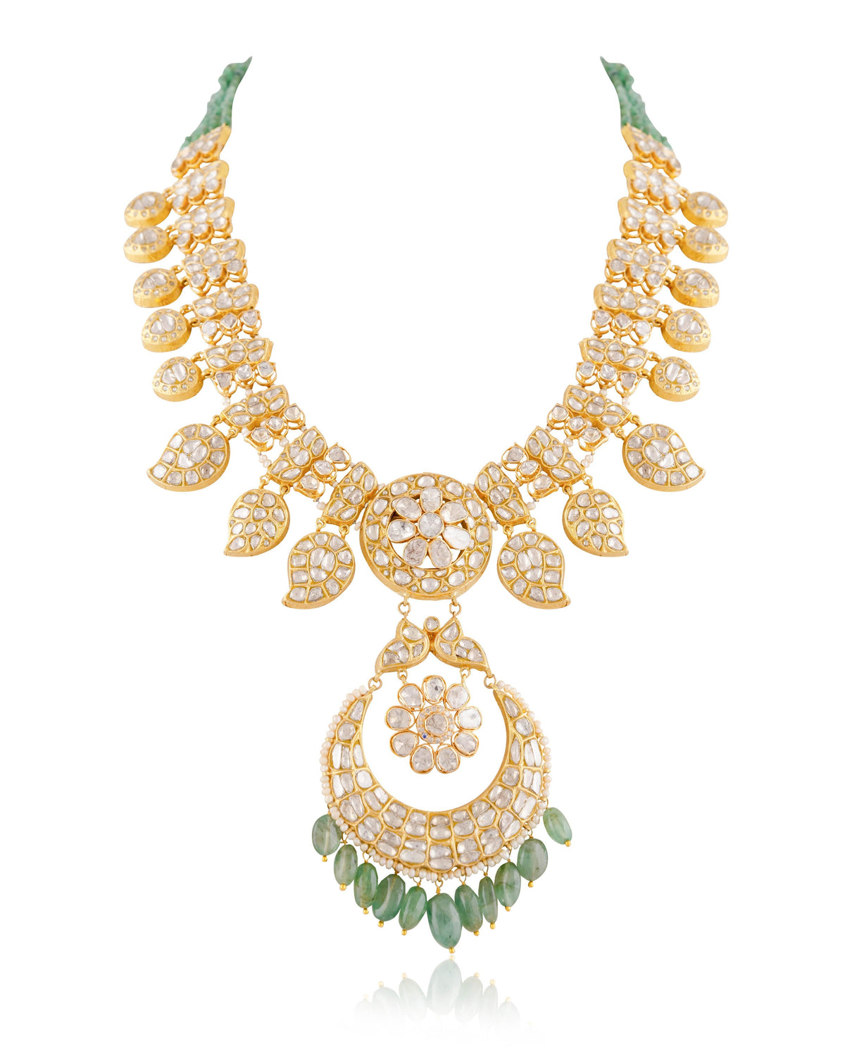 Charvi Polki And Diamond Long Necklace