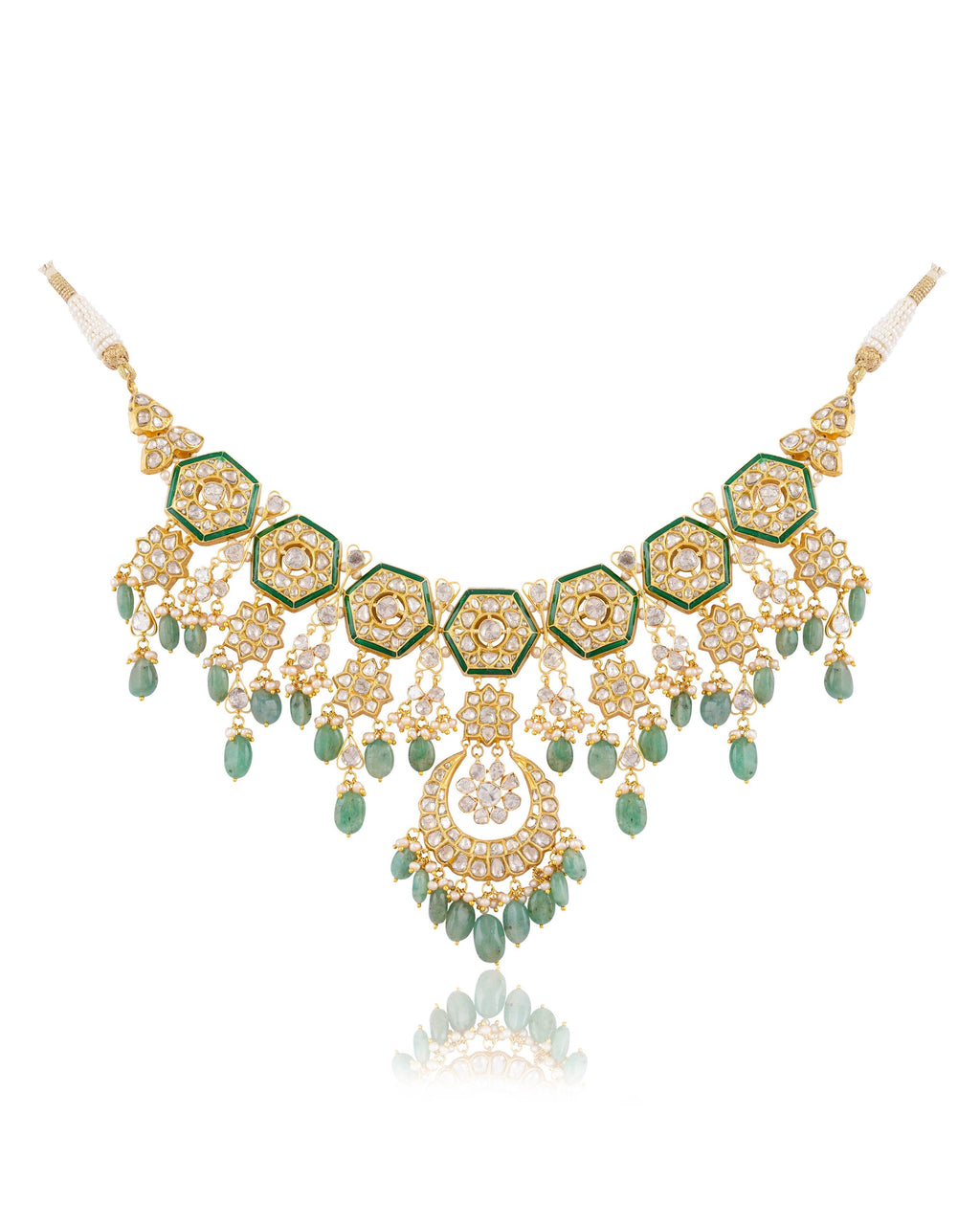 Menal Necklace And Sargun Chandbalis Polki Set