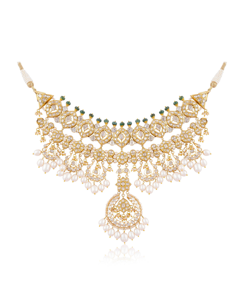 Anaita Necklace And Sakshi Chandbalis Polki Set