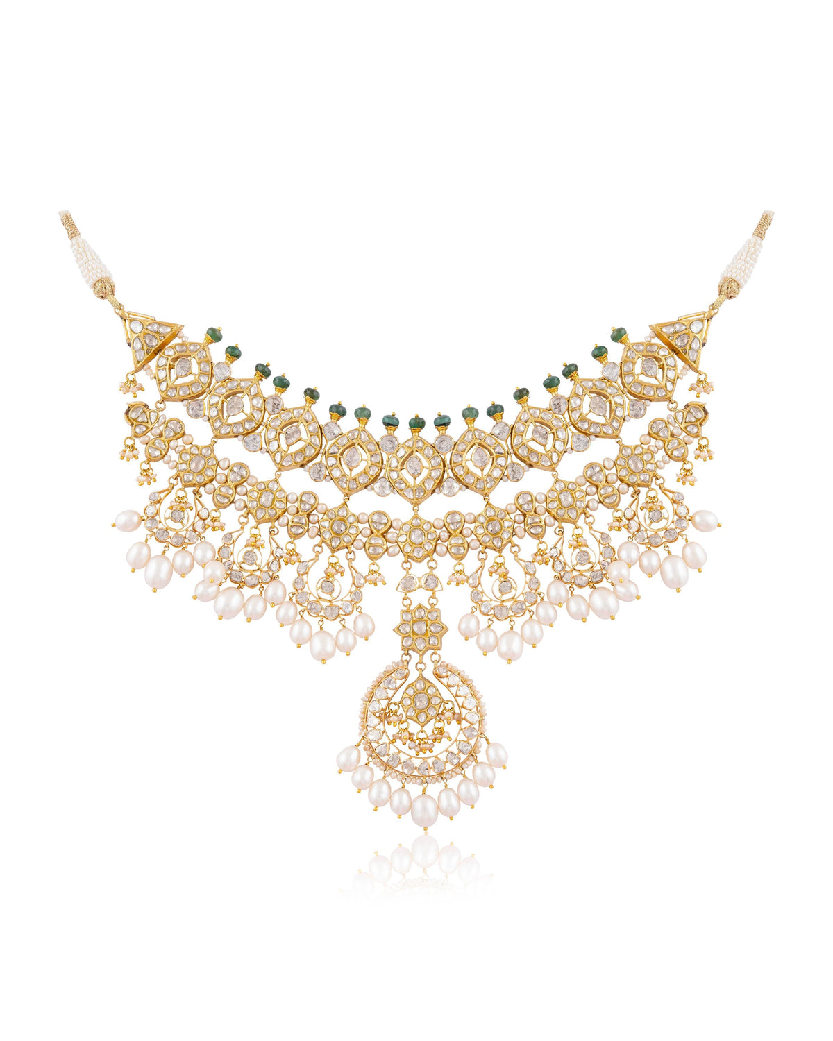 Anaita Necklace And Sakshi Chandbalis Polki Set