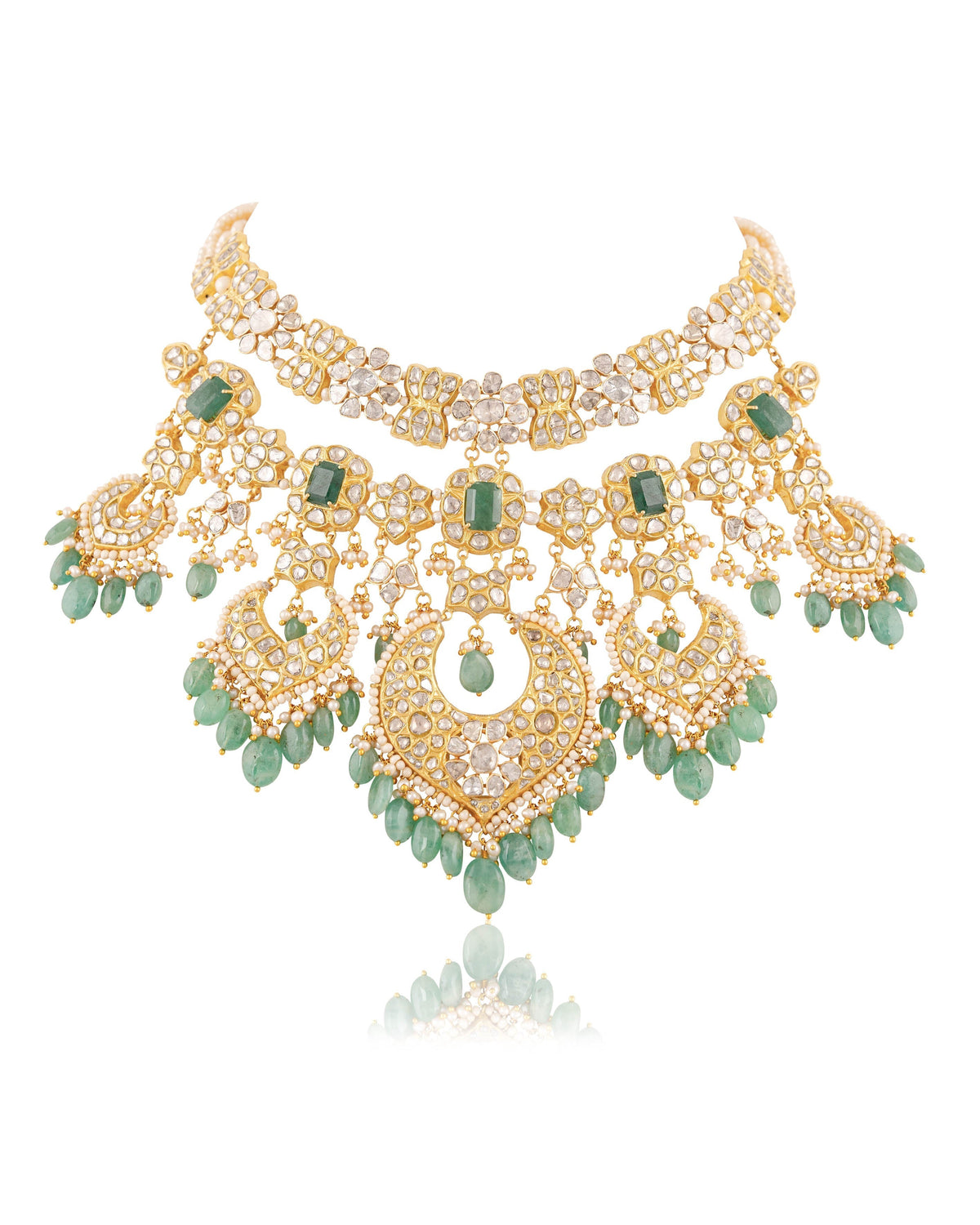 Kiran Necklace And Kavya Chandbalis Polki Set