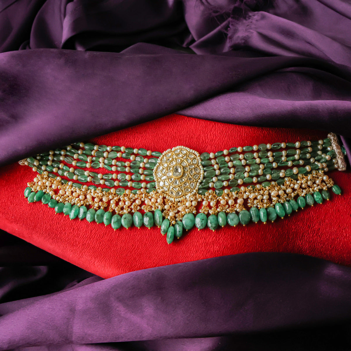 Prashi Polki Bead Choker