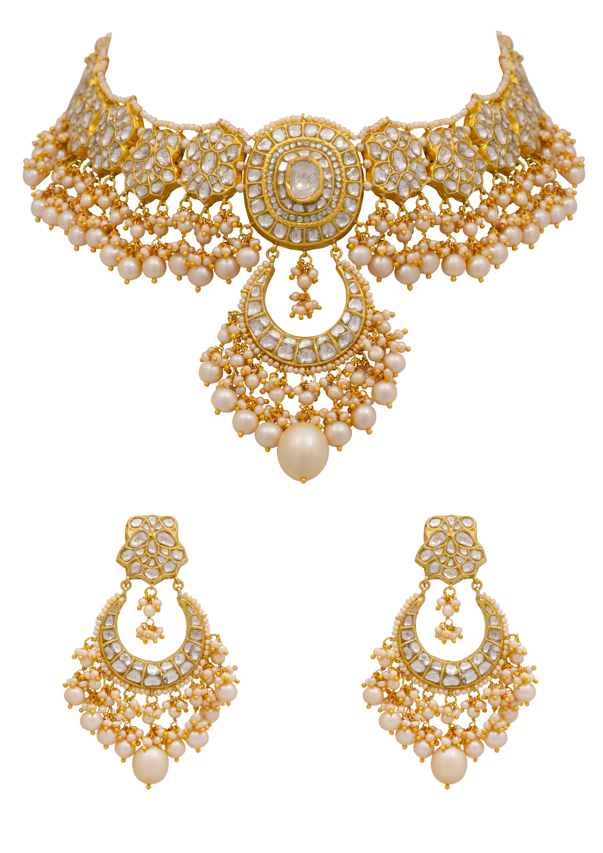 Fasana Necklace and Norina Chandbalis Polki Set