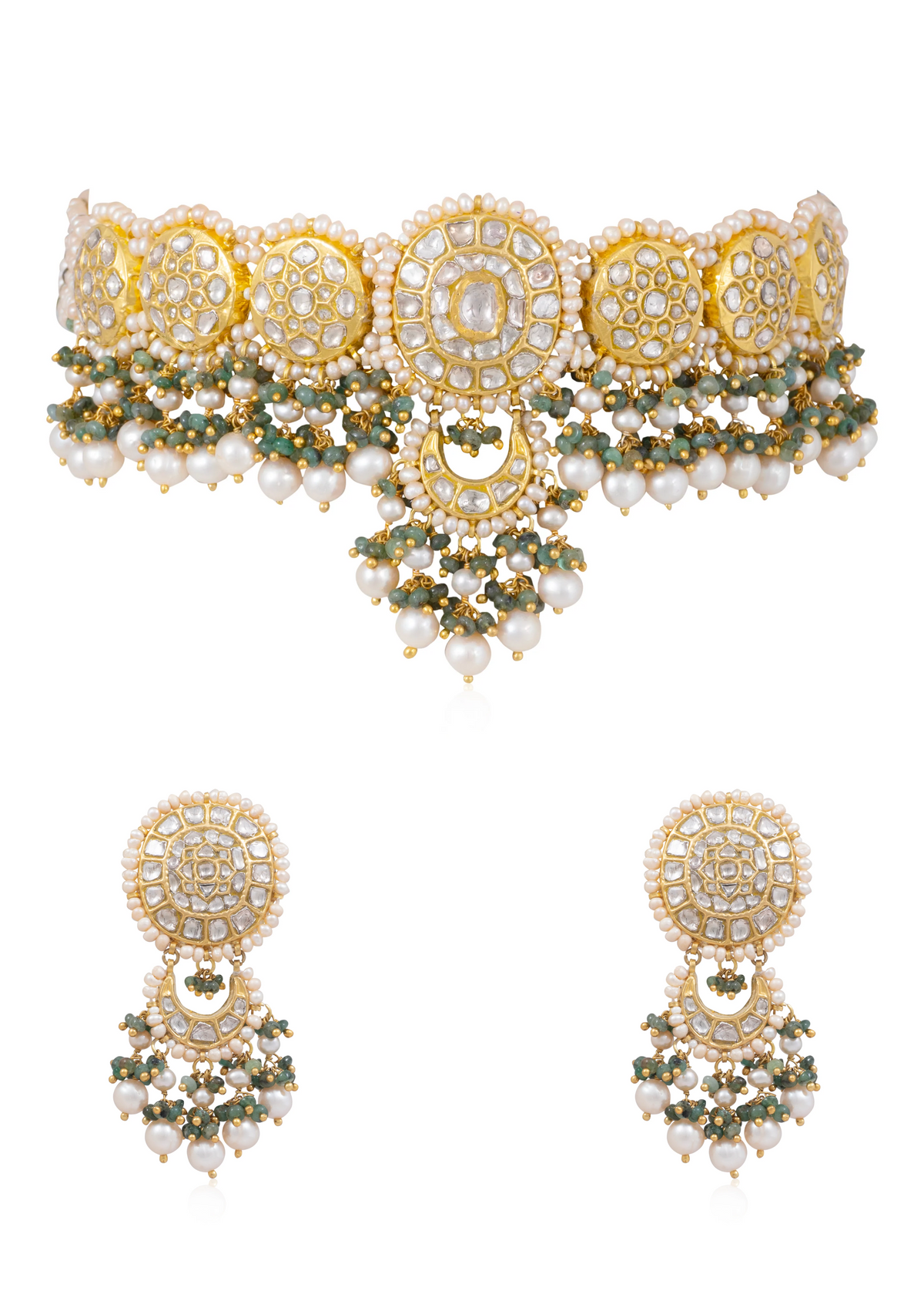 Fatima Choker And Avni Chandbalis Polki Set