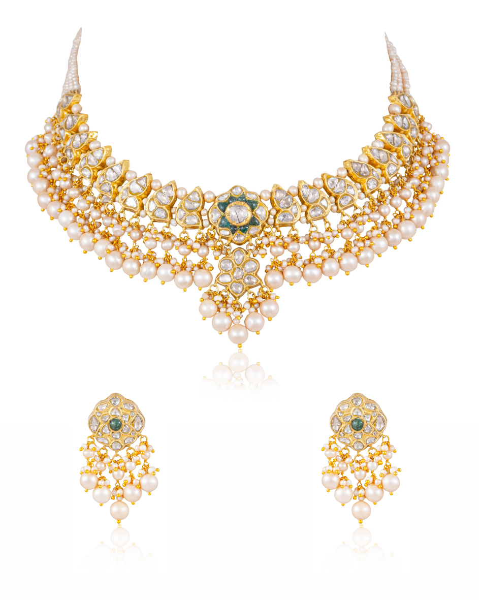 Aaisha Necklace And Aarzu Tops Polki Set
