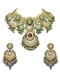 Arya Necklace And Anaiah Chandbalis Polki Set