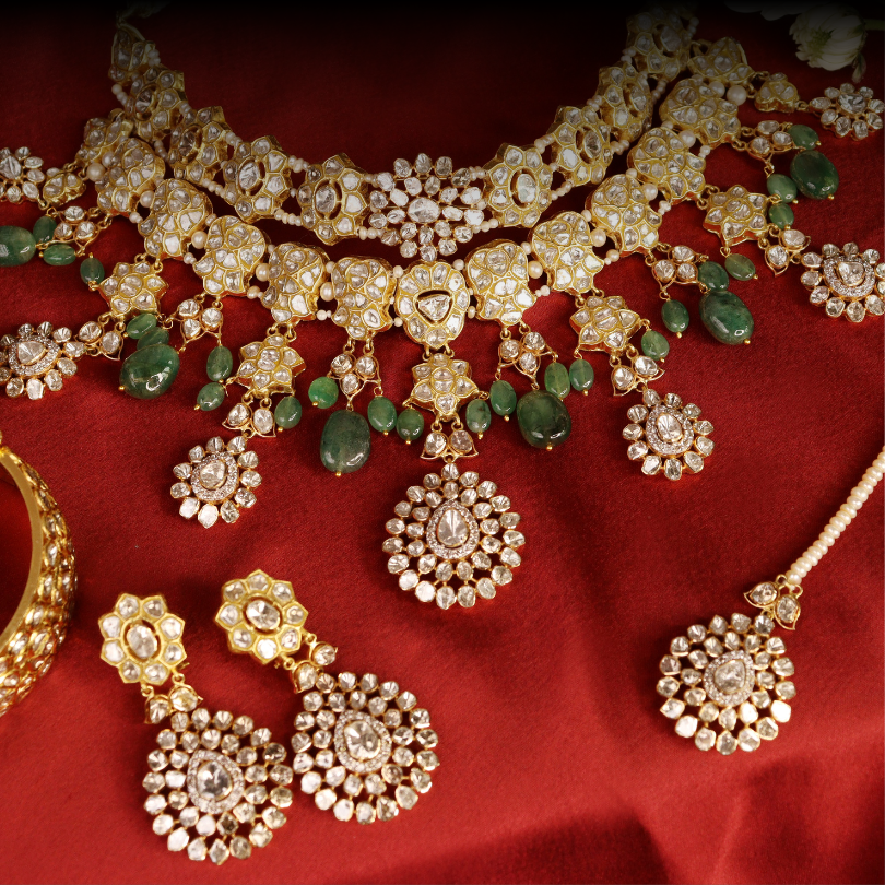 Jager Bridal Polki And Diamond Set