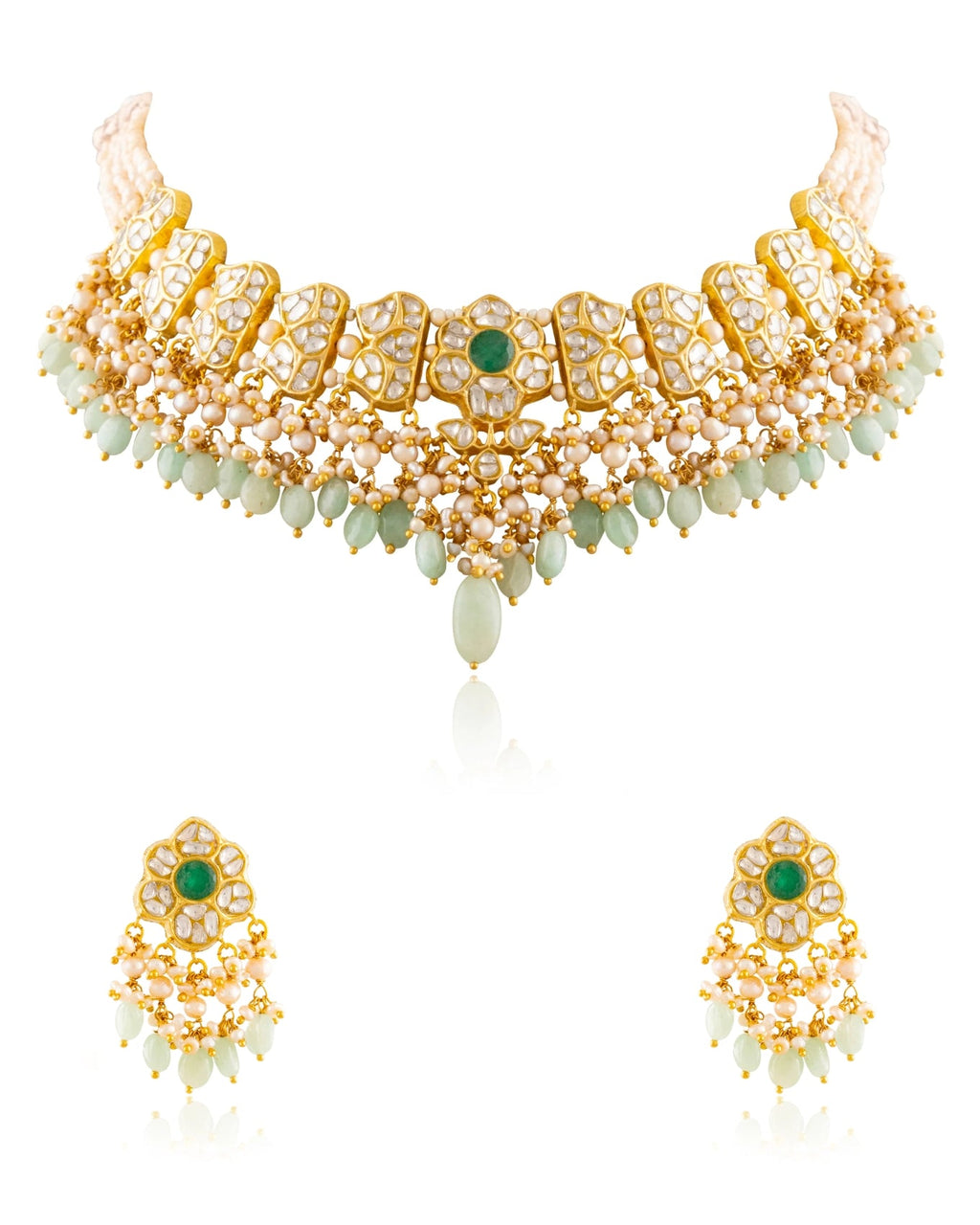 Komal Necklace And Shreya Tops Polki Set