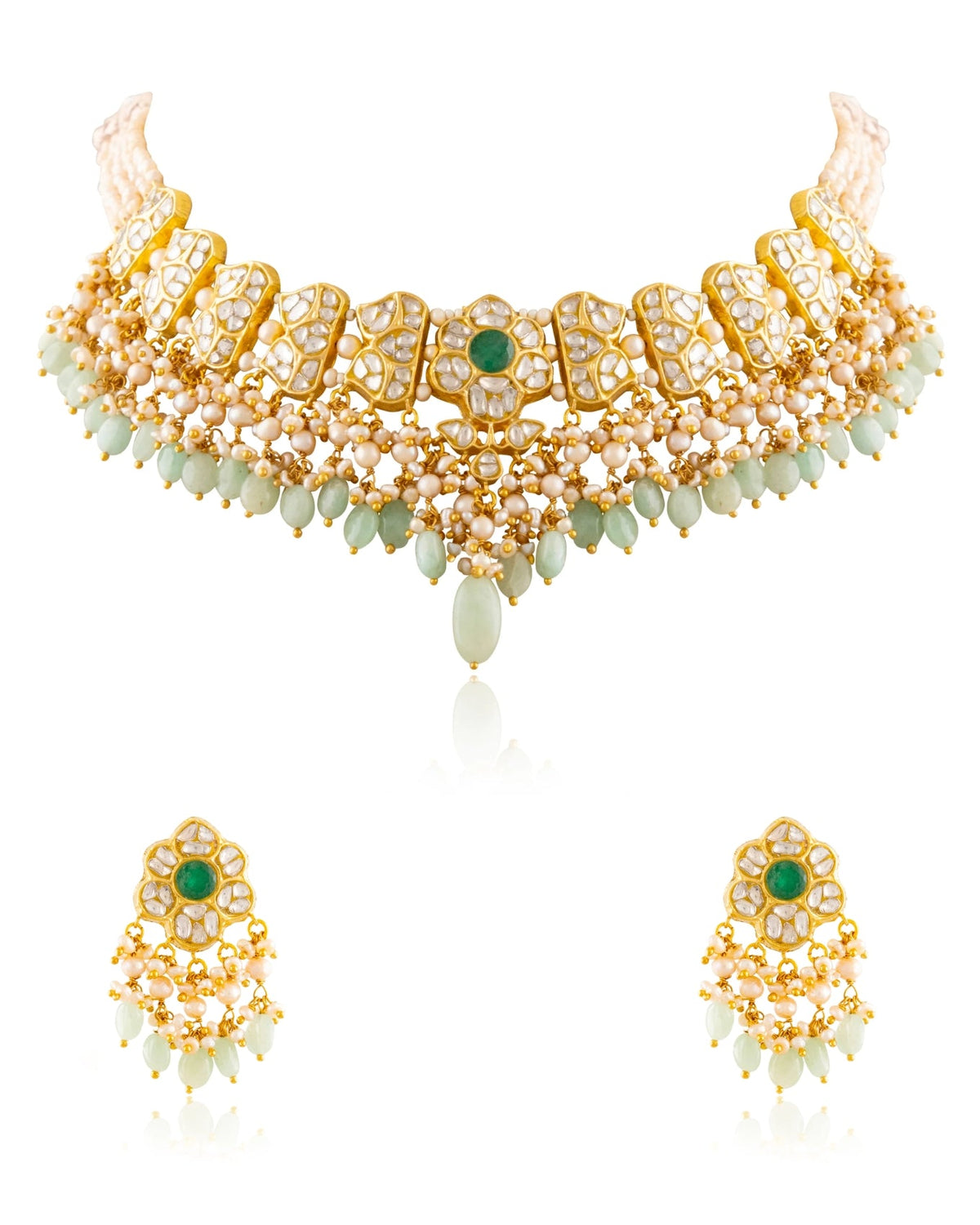 Komal Necklace And Shreya Tops Polki Set