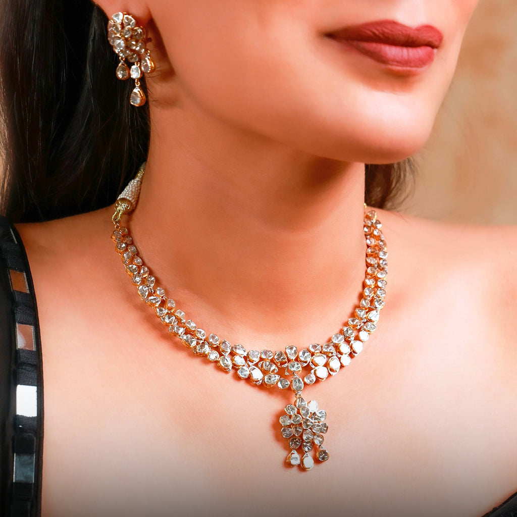 Zeesha Necklace And Zunaira Tops Polki And Diamond Set