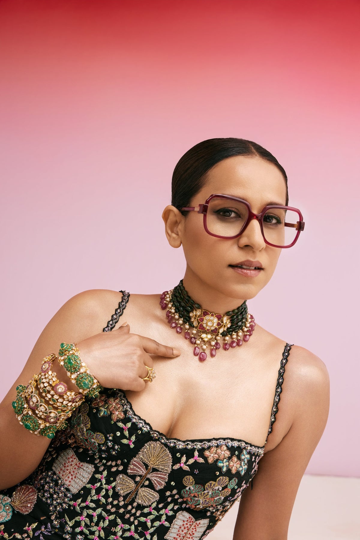 Nyla Polki  And Diamond Bangle