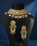 Jenny Necklace And Tamana Long Earrings Polki Set